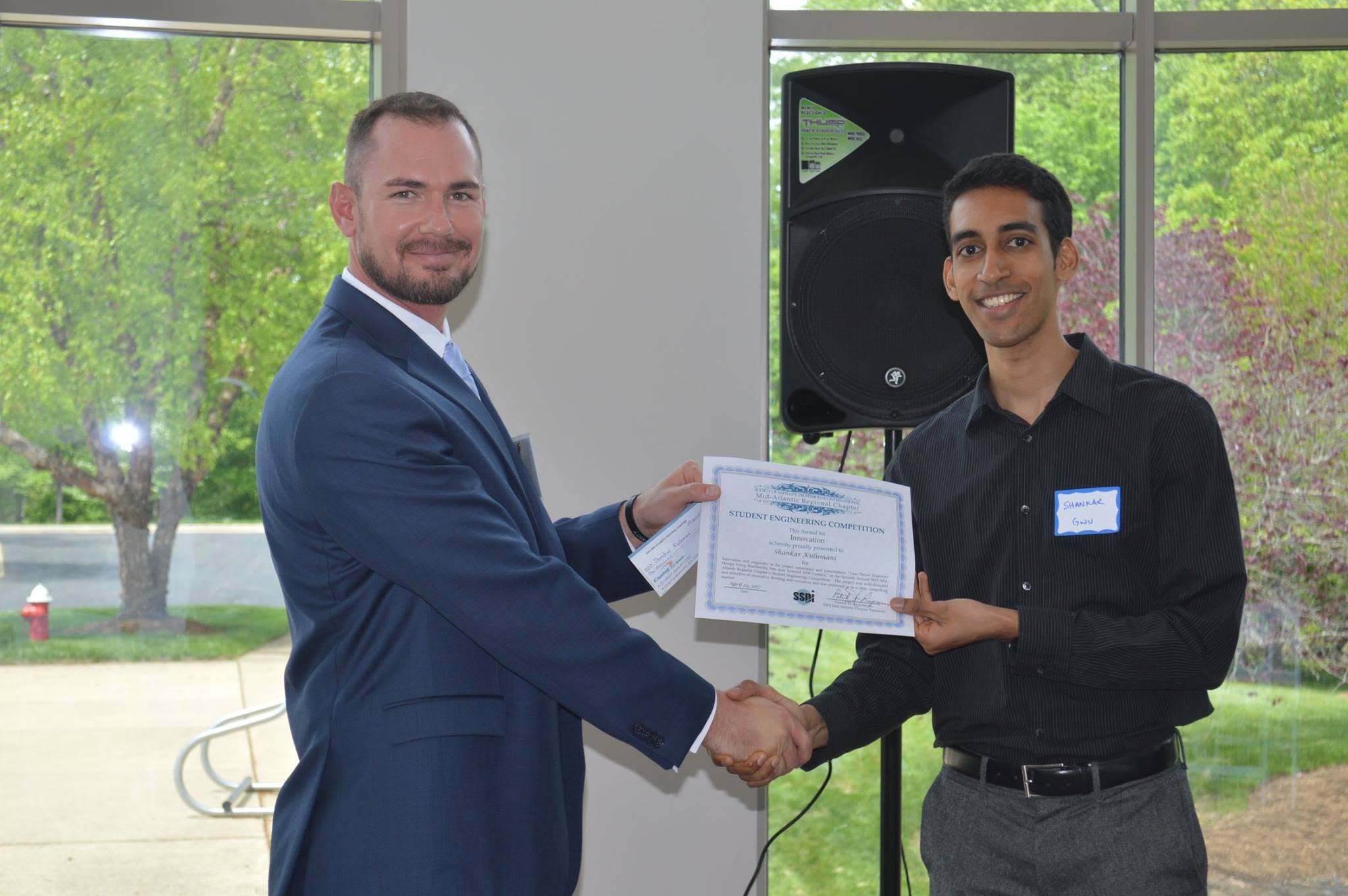 Photograph from the FDCL announcement: Shankar Kulumani Receives Two Research Awards