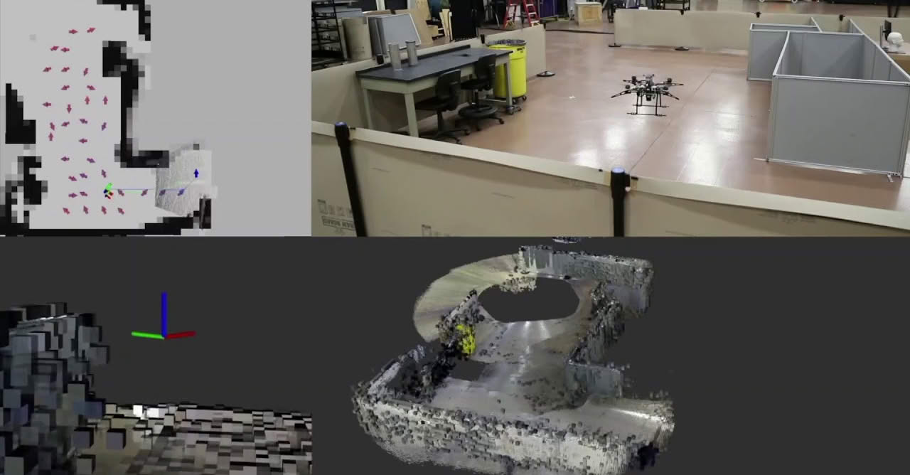 Photograph from the FDCL announcement: Autonomous Quadrotor Mapping Experiments at NRL