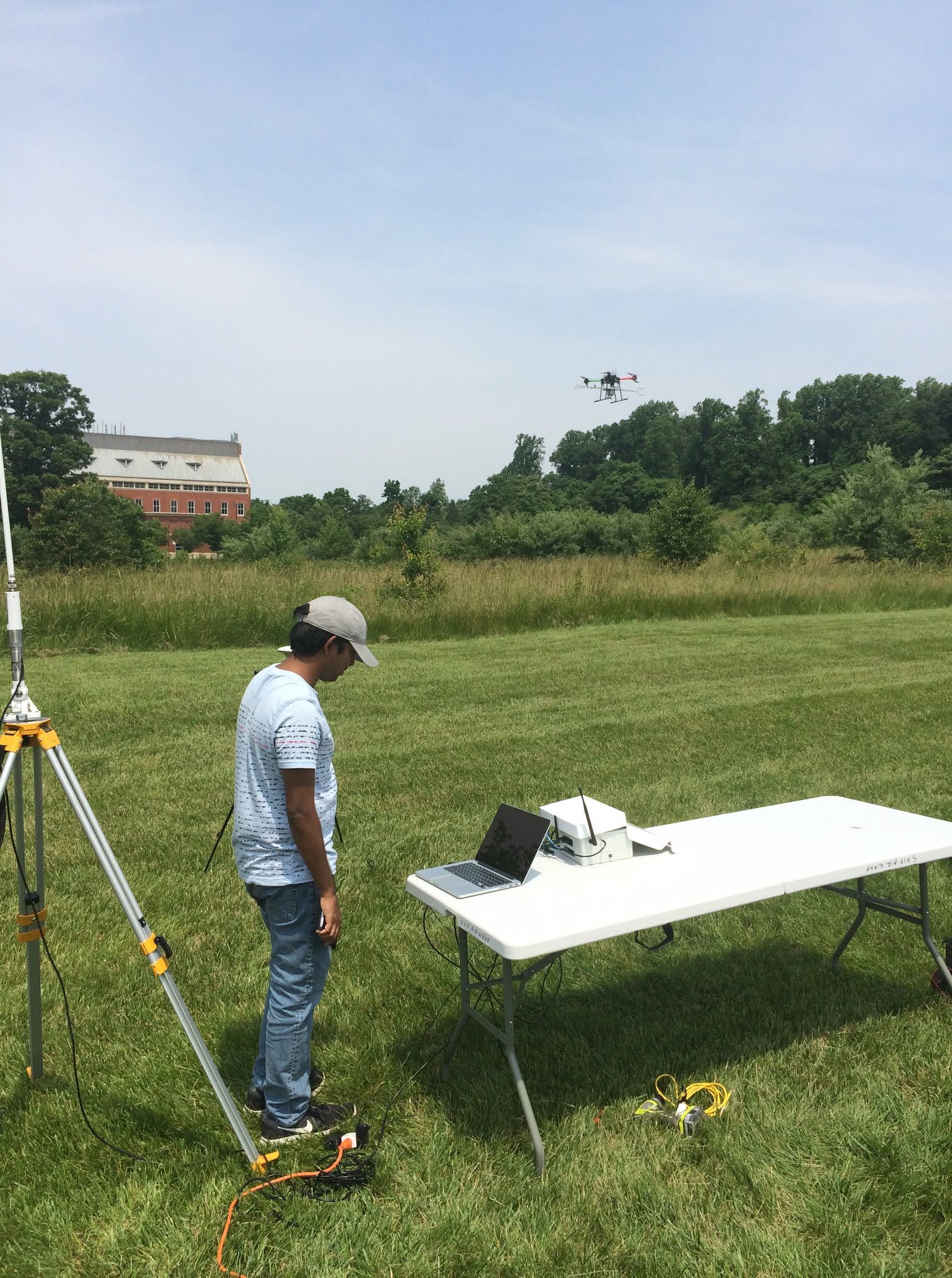 Photograph from the FDCL announcement: Kanishke Gamagedara Tests RTK GPS