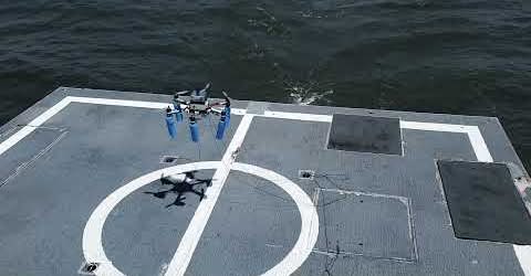 Photograph from the FDCL announcement: Preliminary Shipboard Flight Experiments in Chesapeake Bay